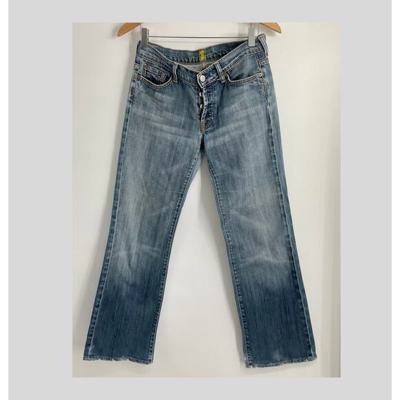 7 FOR ALL MANKIND Y2K 90s BOY CUT Jeans Size 28 Medium Straight - Picture 7 of 12